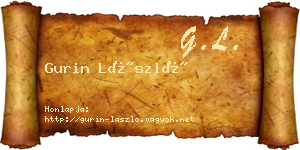 Gurin László névjegykártya